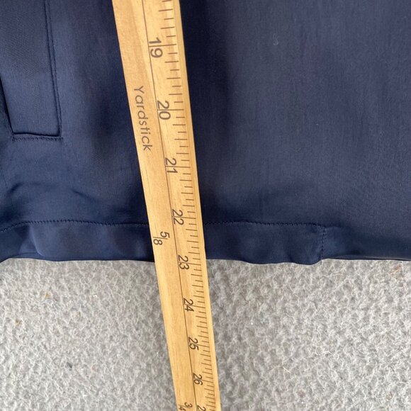 Chicos Jacket Womens 2 US Large Petite Navy Satin Double Breasted Washer Pocket - Picture 9 of 10